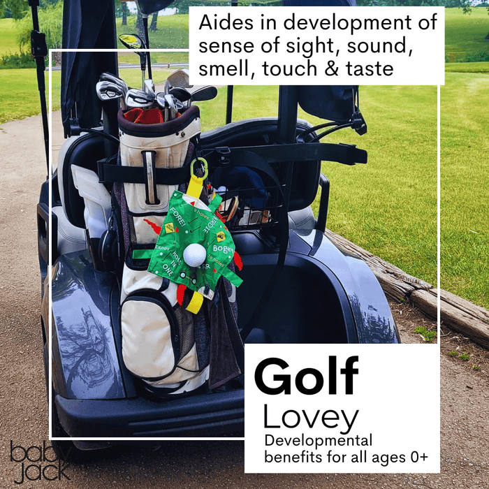 Golf Baby Learning Lovey Tag Stroller Toy 10" x 10"