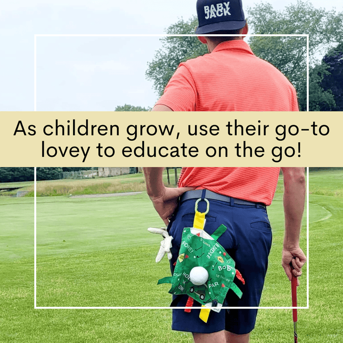 Golf Baby Learning Lovey Tag Stroller Toy 10" x 10"