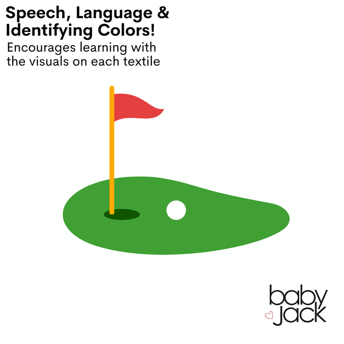 Golf Baby Learning Lovey Tag Stroller Toy 10" x 10"