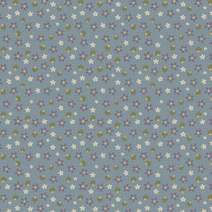 Good Boy and Kitty 81280-20 - blue with olive green, lavender and white tiny flowers