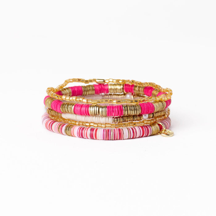 Grace Bracelet Stack of 5 - Pink Stack