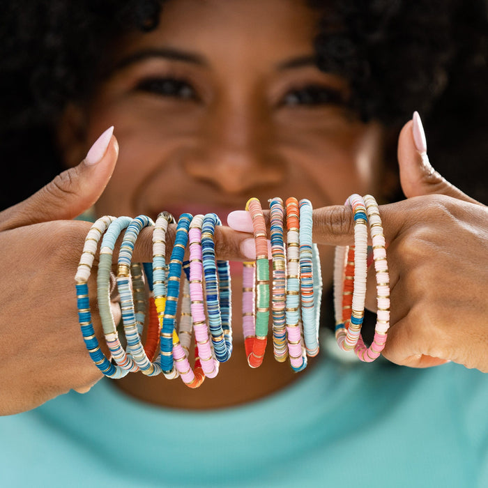 blue multi mix sequin sequin stretch bracelet Bracelet