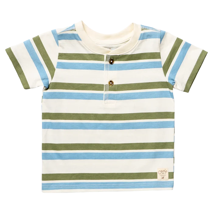 Green and Blue Stripe Scout Henley
