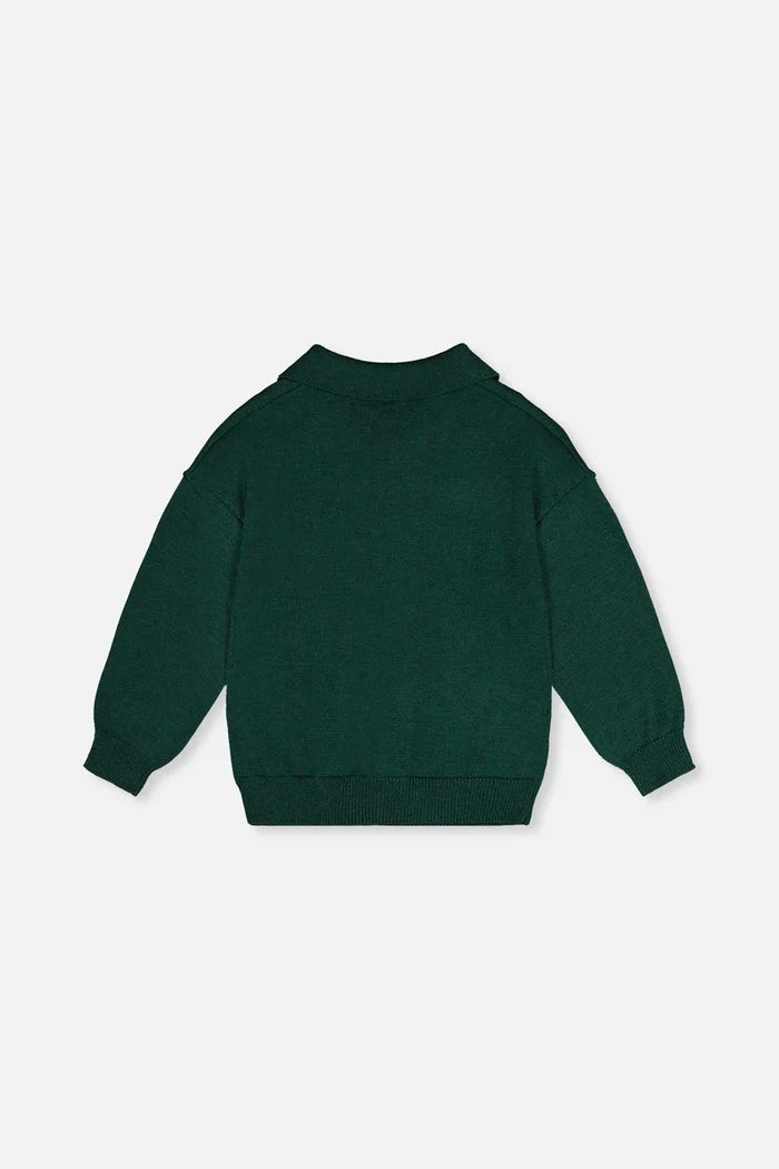 Green Collared Daisy Sweater