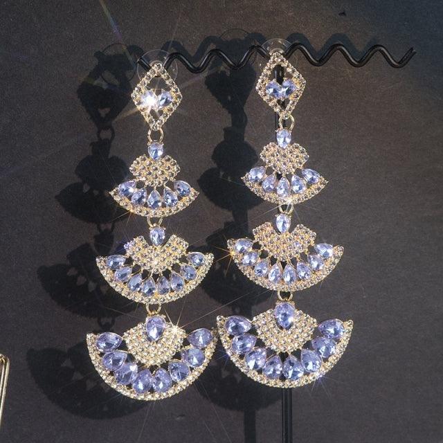 Green Crystal Drop Earring - Natna Shop