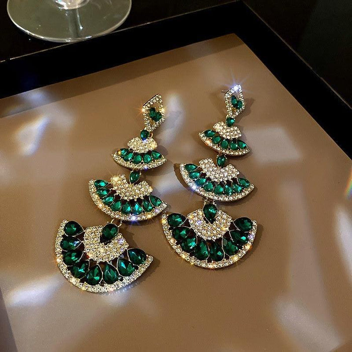 Green Crystal Drop Earring - Natna Shop