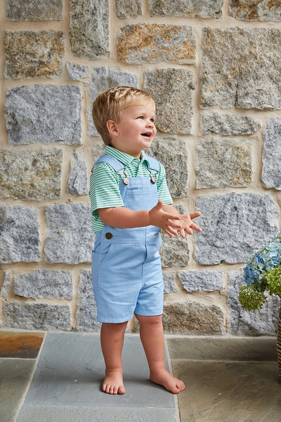 Green Stripe Short Sleeve Polo