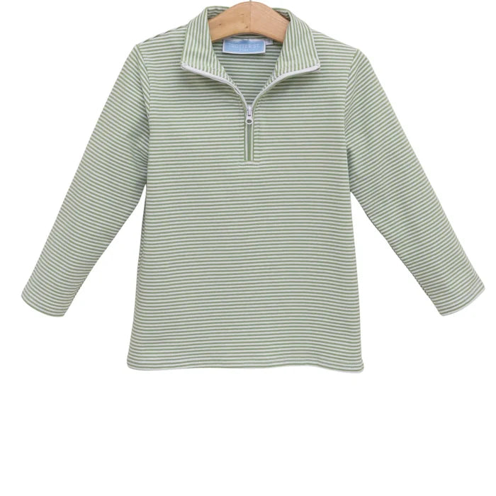 Green Stripe Tucker Pullover