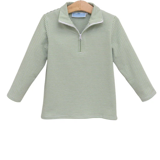 Green Stripe Tucker Pullover