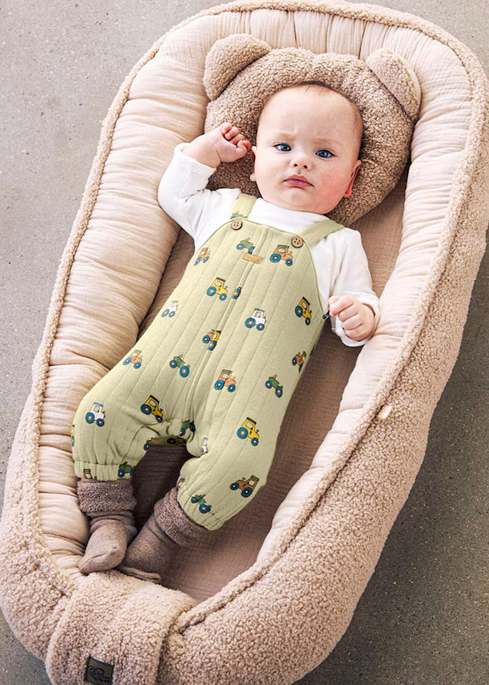 Green Tractor Knit Overalls