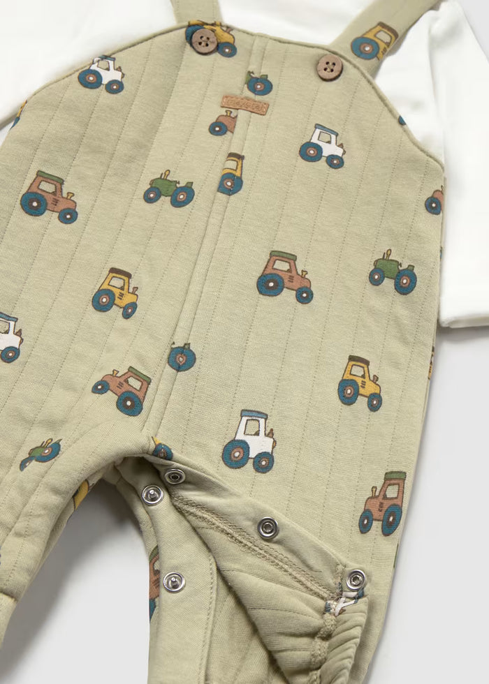 Green Tractor Knit Overalls