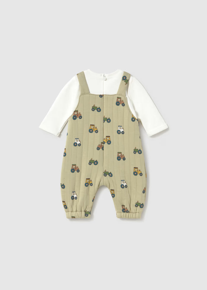 Green Tractor Knit Overalls
