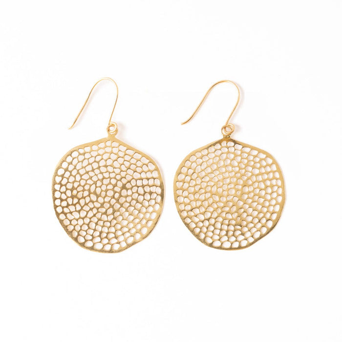 Gretchen Large Circle with Holes Earrings Brass Earrings