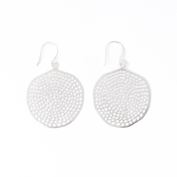 Gretchen Large Circle With Holes Earrings Silver