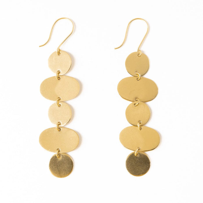 Gretchen Oval Circle Earrings Brass Earrings