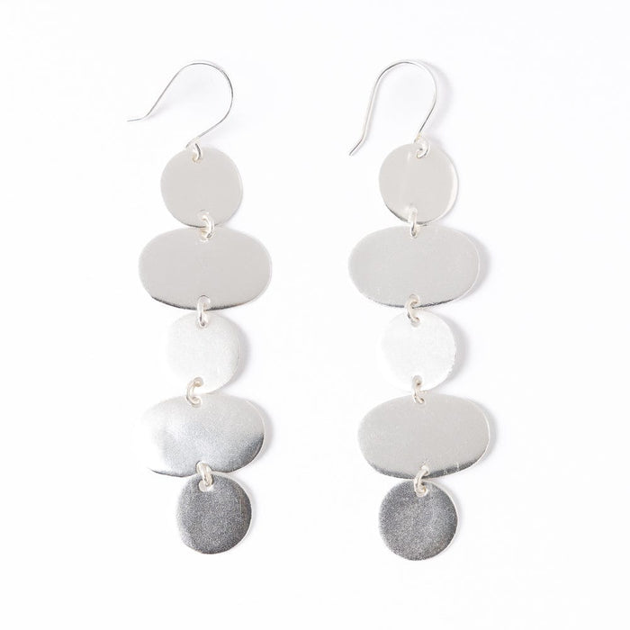 Gretchen Oval Circle Earrings Silver