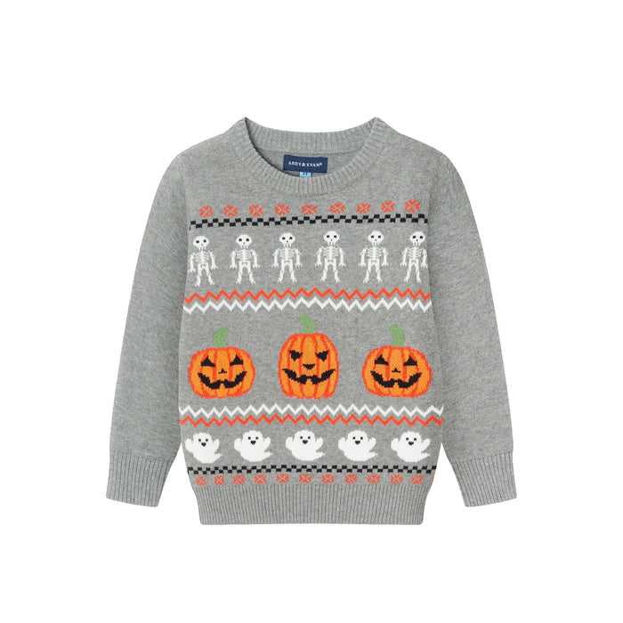 Grey Fair Isle Halloween Sweater