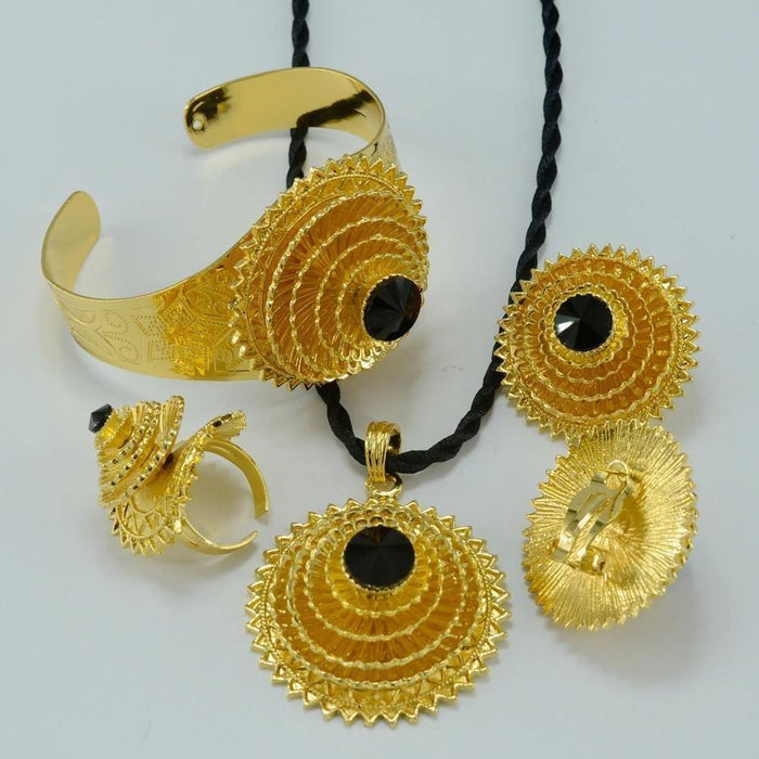 Habesha set Jewelry Ethiopian Bridal Wedding Gold Color Eritrea Africa set - Natna Shop