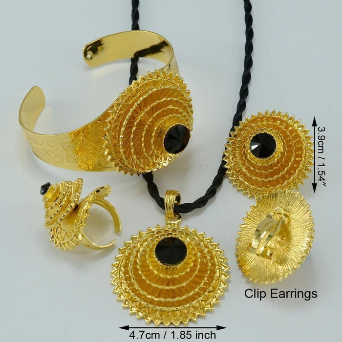 Habesha set Jewelry Ethiopian Bridal Wedding Gold Color Eritrea Africa set - Natna Shop