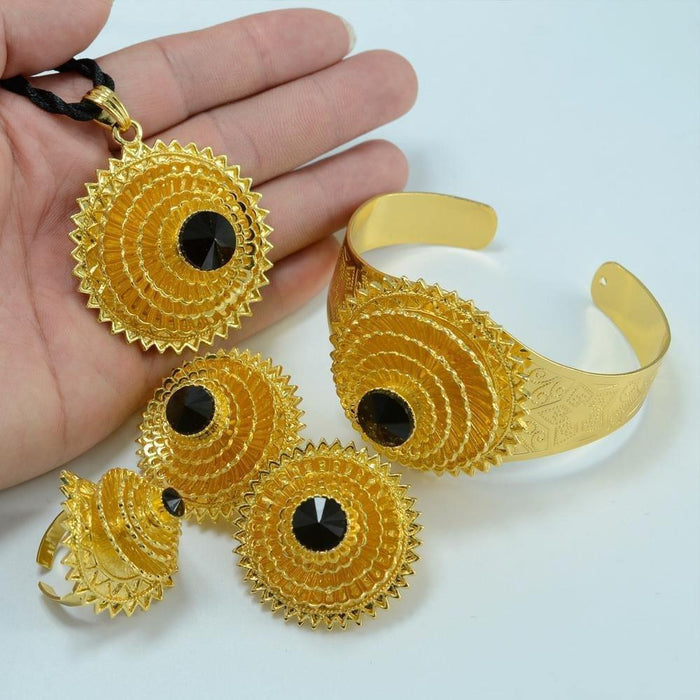 Habesha set Jewelry Ethiopian Bridal Wedding Gold Color Eritrea Africa set - Natna Shop