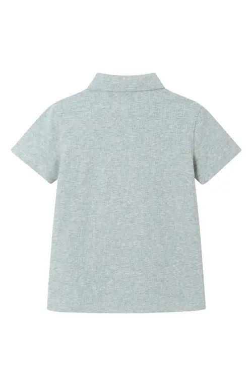 Heather Grey Smile Pocket Polo