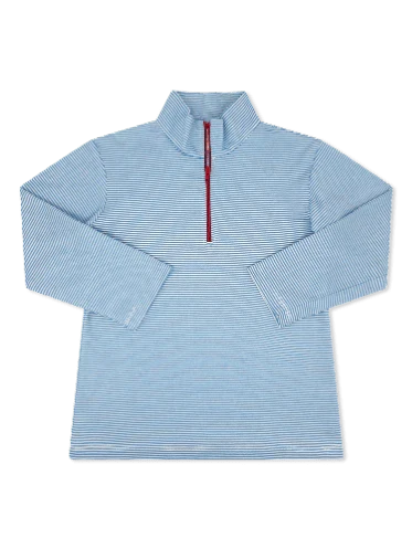 Hudson Half Zip - Seaside Blue Ministripe
