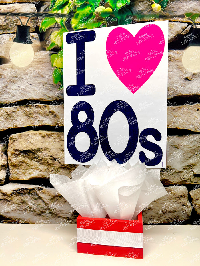 I love the 80s Theme| 80s Birthday Centerpiece | 80s Party Decoration | 80s Birthday | I love 80s Centerpiece | 80s Favors Decor SET OF 6
