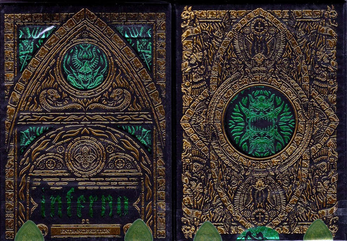 PlayingCardDecks.com-Inferno Emerald Blaze Playing Cards TPCC