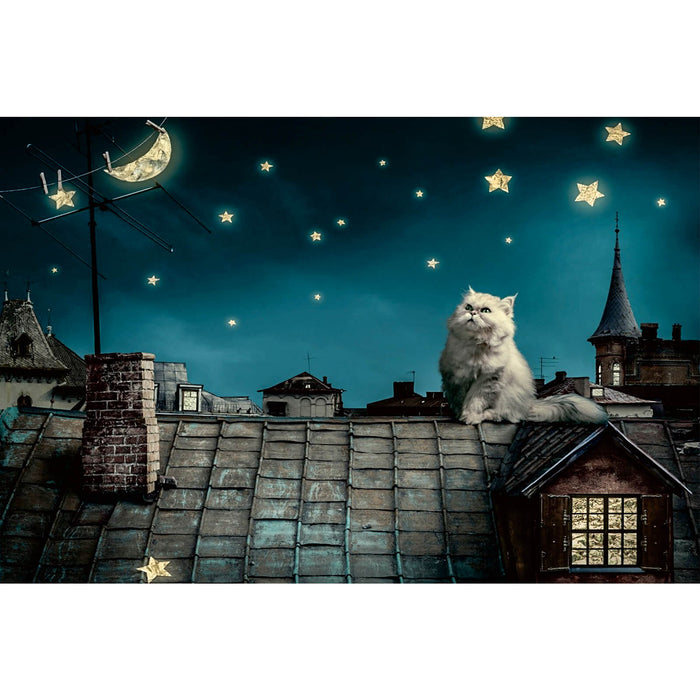 Ingooood Wooden Jigsaw Puzzle 1000 Piece - Cat Watching the Moon - Ingooood jigsaw puzzle 1000 piece