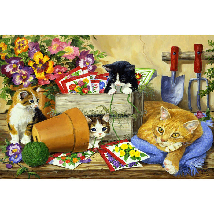 Ingooood Wooden Jigsaw Puzzle 1000 Piece - Flower cat - Ingooood jigsaw puzzle 1000 piece
