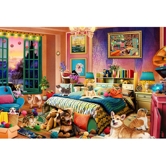 Ingooood Wooden Jigsaw Puzzle 1000 Piece - Naughty Pets - Ingooood jigsaw puzzle 1000 piece