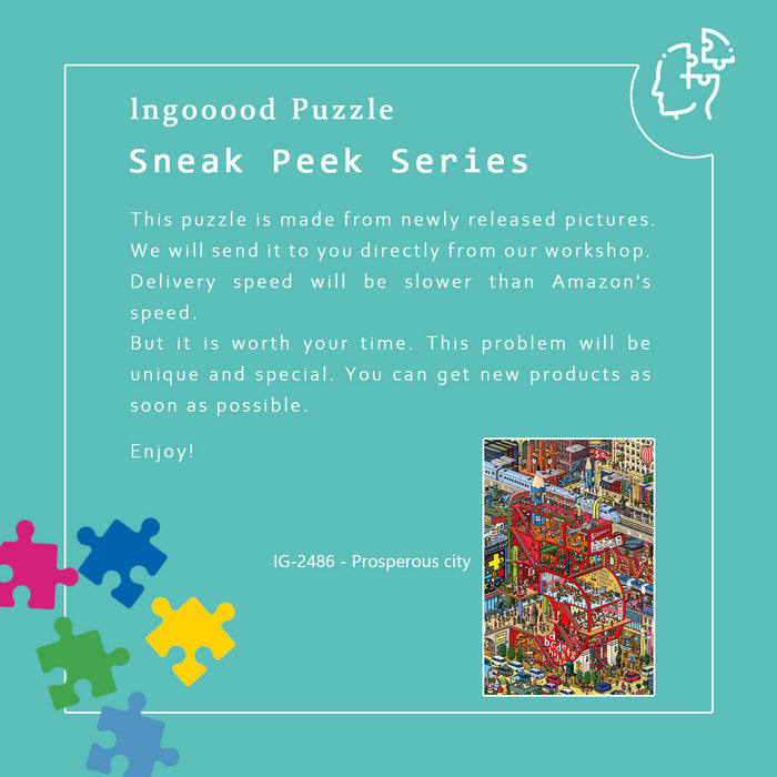 Ingooood Wooden Jigsaw Puzzle 1000 Piece - Prosperous city - Ingooood jigsaw puzzle 1000 piece