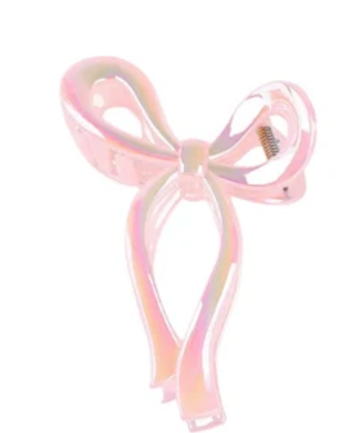 Iridescent Bow Claw Clip
