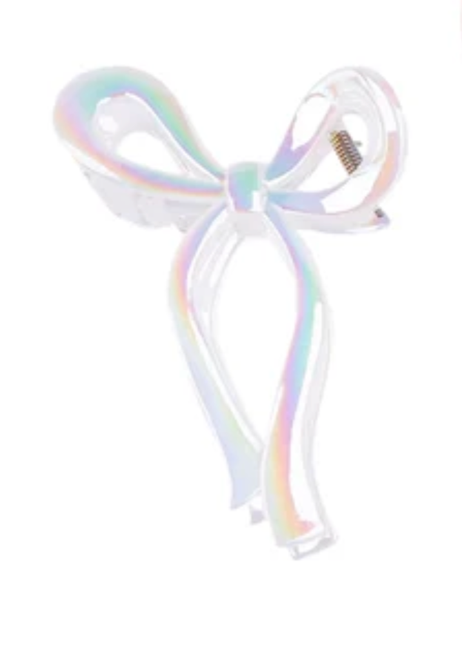 Iridescent Bow Claw Clip