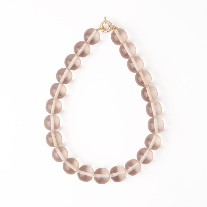 Iris Large Resin Bead Necklace Clear Single Strand