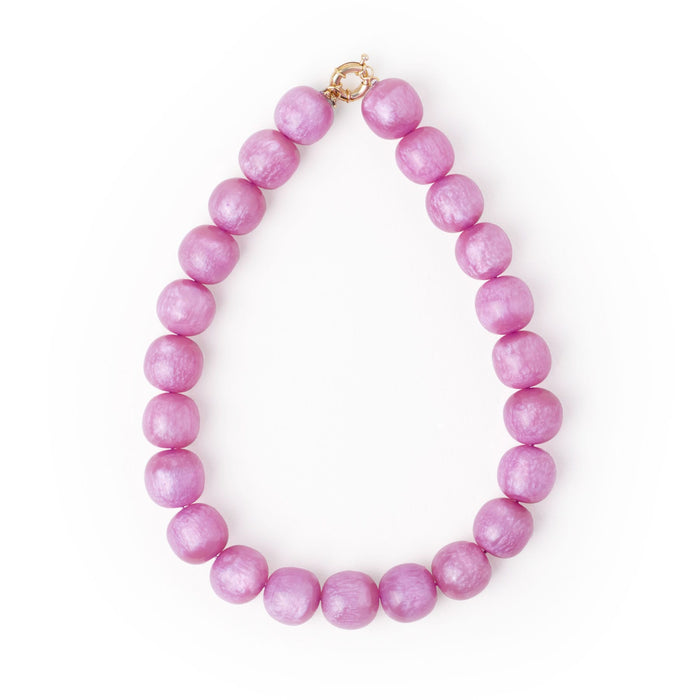 Iris Large Resin Bead Necklace Purple Necklace
