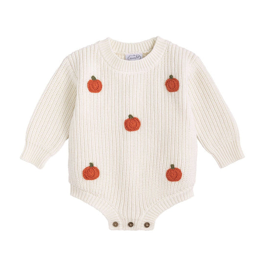 Ivory Embroidered Pumpkin Sweater Bubble