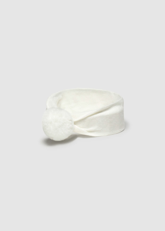 Ivory Fur Pom Pom Headband & Socks