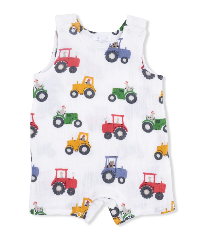 Ivory Tractor Friends Print Sleeveless Jon Jon