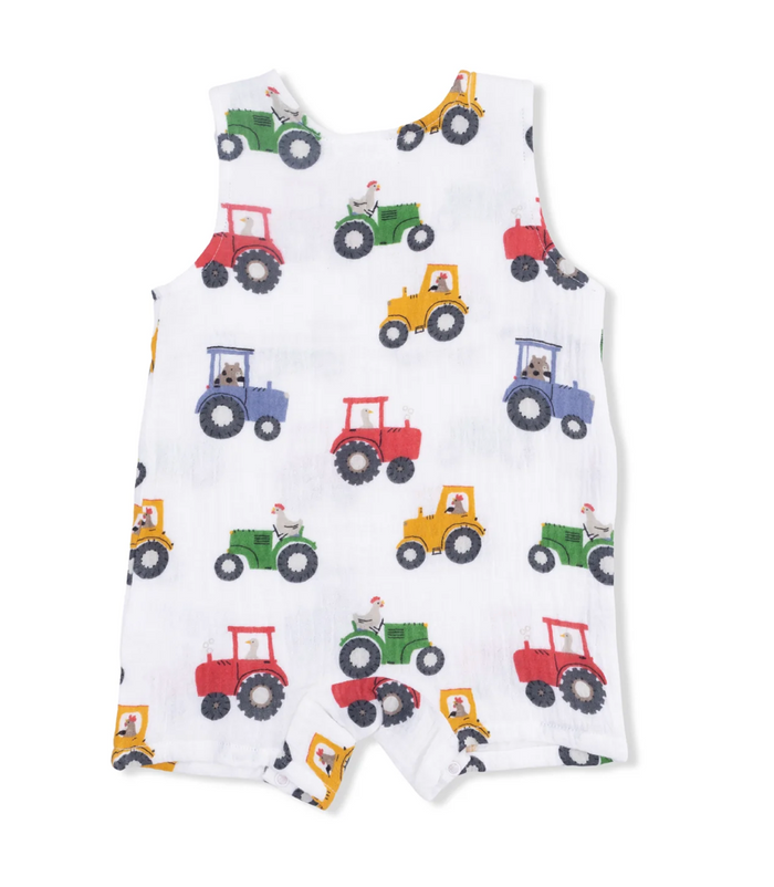 Ivory Tractor Friends Print Sleeveless Jon Jon