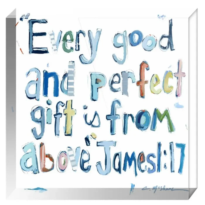 "James 1:17" acrylic shelfie
