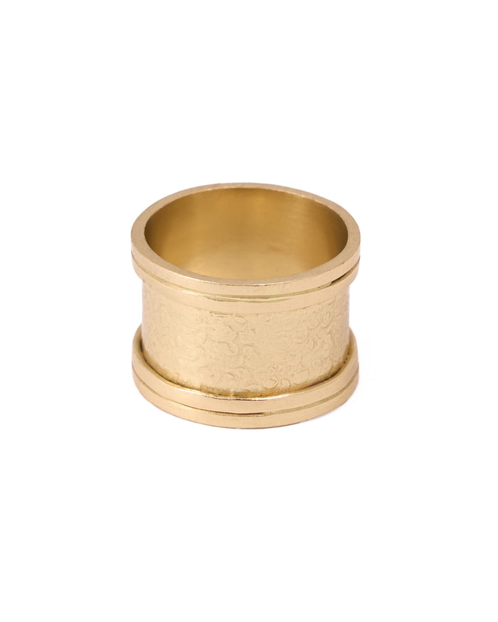 Jamie Wide Cigar Band Ring Brass Size 8 Ring