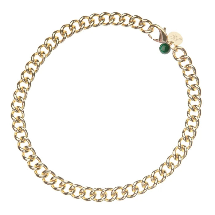 Jane Winchester - Curb Chain with Malachite Bead