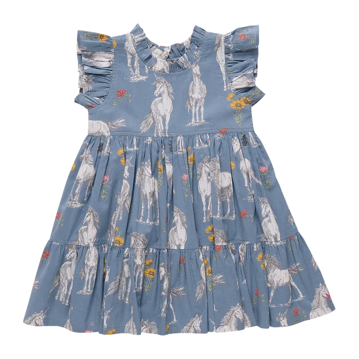 Jennifer Dress Blue Unicorn Field