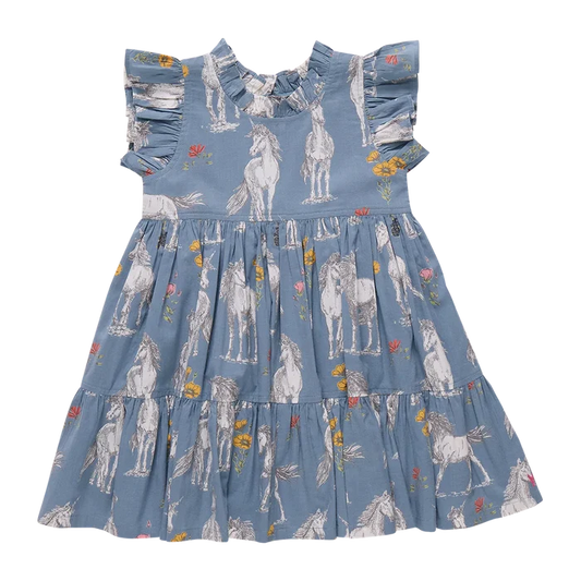 Jennifer Dress Blue Unicorn Field
