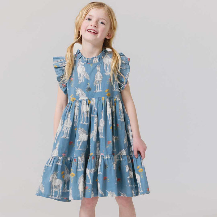 Jennifer Dress Blue Unicorn Field