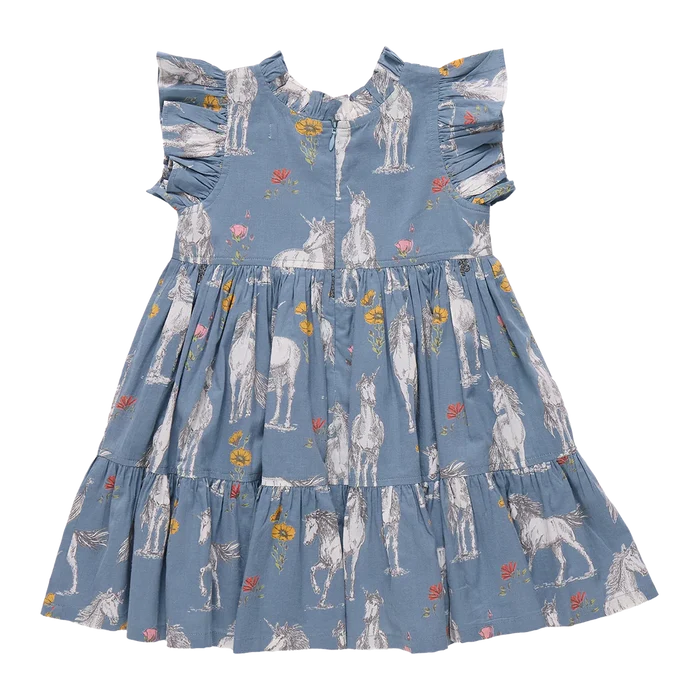 Jennifer Dress Blue Unicorn Field
