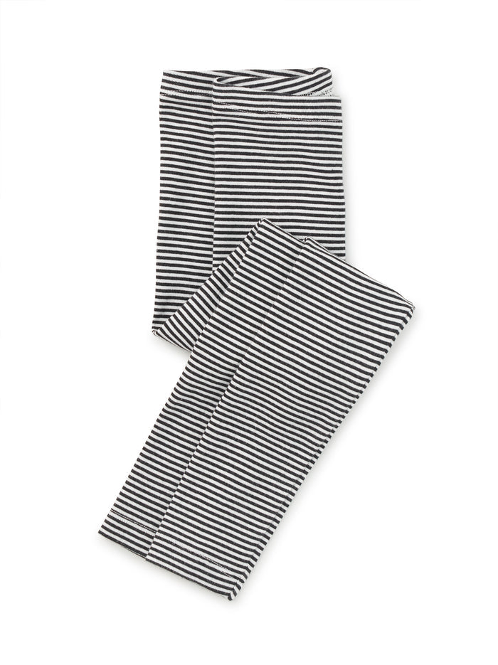 Jet Black Striped Leggings