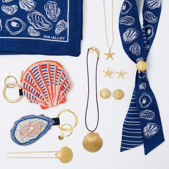 Joan Brass Shell Pendant Necklace On Leather Cord Pendant