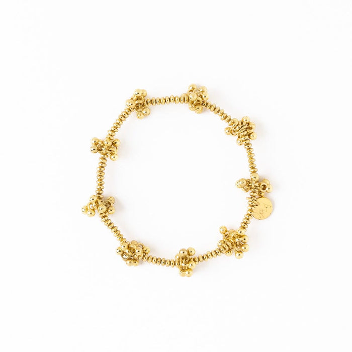 Kate Brass Cluster Beads Stretch Bracelet Stretch